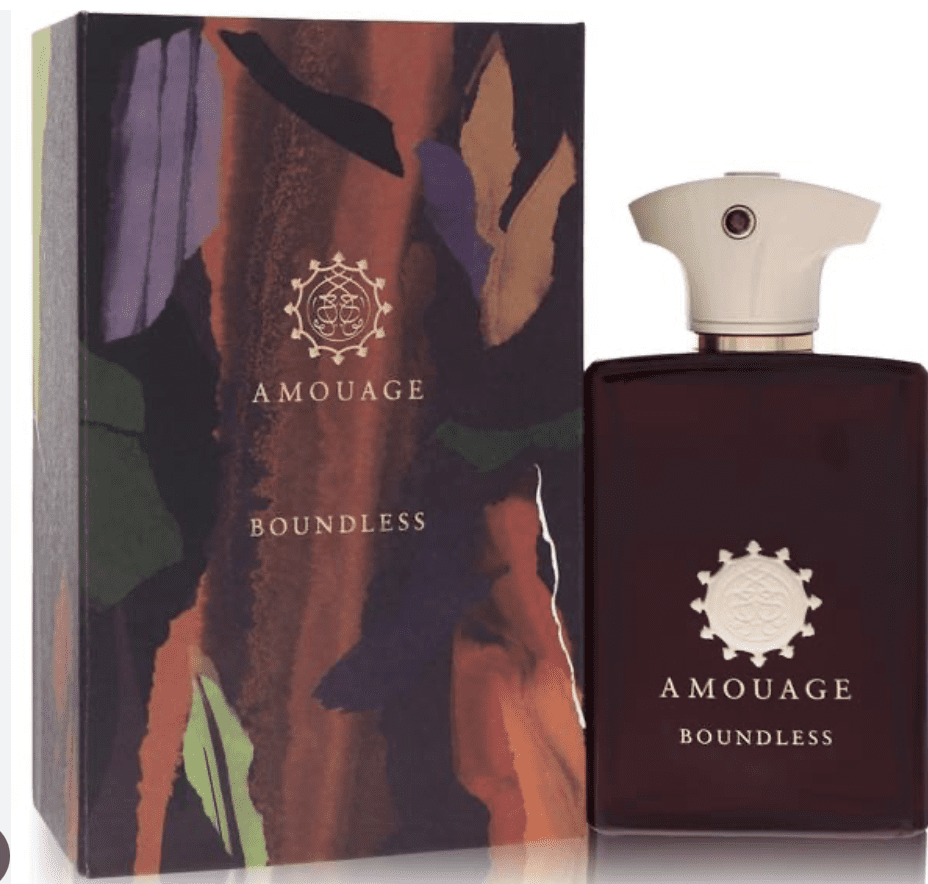 Presentation box and bottle of Amouage's Boundless fragrance